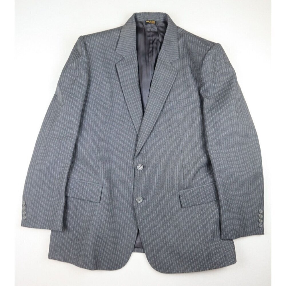 GINO CAPPELI - VINTAGE MEN'S GRAY PINSTRIPE BLAZER JACKET - SIZE 44R